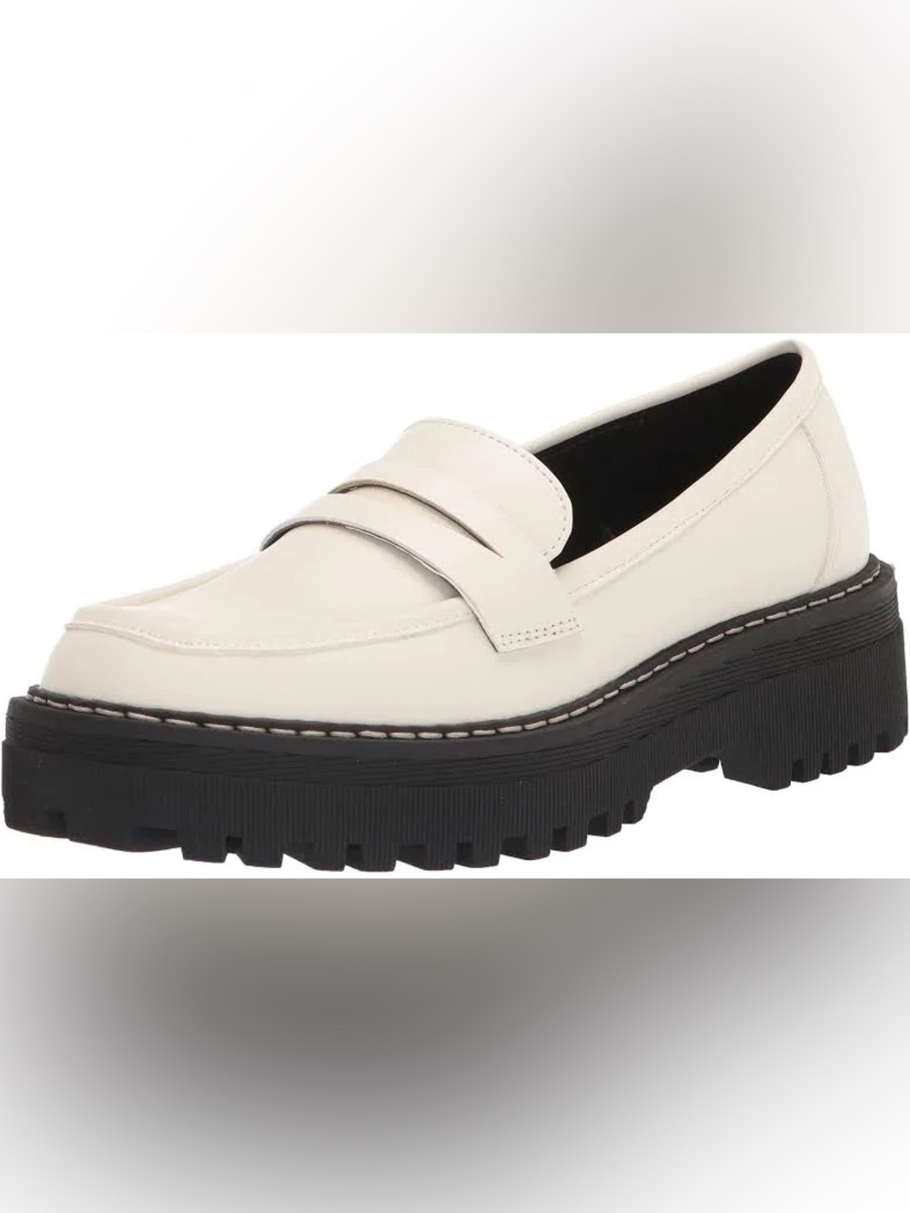 Steve Madden White Platform Chunky Loafer